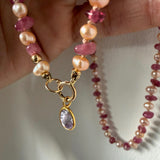 PINK SPINEL – charm – 18 k gold