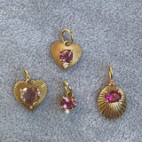 PEACH TOURMALINE HEART – pendant – 14 K gold
