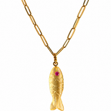 Lucky Fish Charm – Lemon Quartz