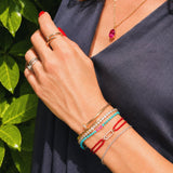TURQUOISE GLOW – natural sapphire bracelet – 14 k gold