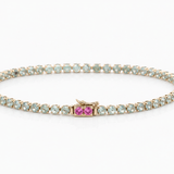ALEXANDRITE & PINK SAPPHIRE – Tennis Bracelet – 14 k gold