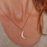 PINK SAPPHIRE MOON – 14K Gold Pendant