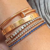 BLUE SAPPHIRE OMBRÉ – Tennis Bracelet – 14 k gold