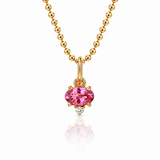 ROSA TURMALIN & DIAMANT – Anhänger – 14 K Gold