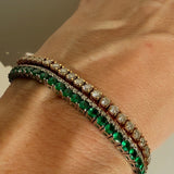 EMERALD GLOW – bracelet – moissanite & silver