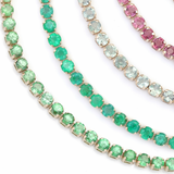 ALEXANDRITE & PINK SAPPHIRE – Tennis Bracelet – 14 k gold
