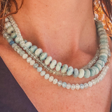 SEA LIGHT – Aquamarine Necklace  , 14k Gold