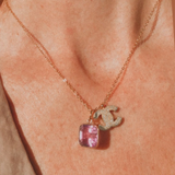 CONDUIT OF LIGHT – 14 kt Gold Pendant with Natural Kunzite