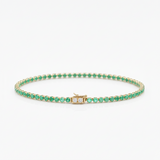 EMERALD & DIAMOND – Tennis Bracelet – 14 k gold