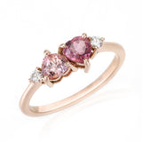 Toi et Moi Ring – Natural Pink & Peach Spinel, Diamonds, 14K Rose Gold