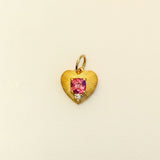 PINK SPINEL HEART – pendant  – 14K gold