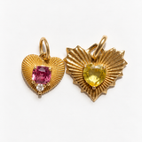 PINK SPINEL HEART – pendant  – 14 k gold