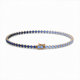 BLUE SAPPHIRE OMBRÉ – Tennis Bracelet – 14 k gold