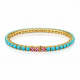 TURQUOISE GLOW – Tennisarmband – Sterlingsilber & Gold Vermeil