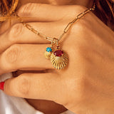 NATURAL TURQUOISE & DIAMOND – pendant – 14 K gold