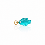 Paraiba Tourmaline Quartz– Lucky Fish Charm – Gold Plated Silver (Kopie)