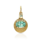 NATURAL GREEN TOURMALINE & OPAL – pendant – 14 K gold