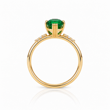 MUSE RING — Natural Tsavorite & Diamonds, 14K Yellow Gold