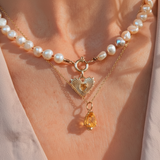 GOLDEN LIGHT – Yellow Sapphire & Diamond Pendant in 18 kt Gold