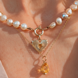 YELLOW HEART – Gelber Saphir Anhänger – 14 K Massivgold