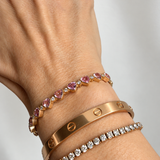SIGNATURE HEART BANGLE — Pink Sapphires & Diamonds