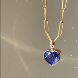 TANZANITE HEART — Natural Tanzanite & Diamonds — 18K Yellow Gold