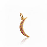 PINK SAPPHIRE MOON – pendant – 14 k gold