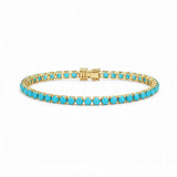 TURQUOISE GLOW – natural sapphire bracelet – 14 k gold