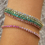 EMERALD & DIAMOND – Tennis Bracelet – 14 k gold