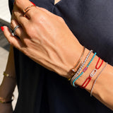 TURQUOISE GLOW – natural sapphire bracelet – 14 k gold