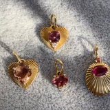 PINK TOURMALINE & DIAMOND – pendant – 14 K gold