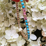 TURQUOISE GLOW – Tennisarmband – Sterlingsilber & Gold Vermeil
