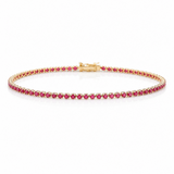 PIEGEON RED SPINEL – tennis bracelet – 14 k gold