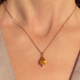 GOLDEN LIGHT – Yellow Sapphire & Diamond Pendant in 18 kt Gold
