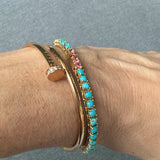 TURQUOISE GLOW – Tennisarmband – Sterlingsilber & Gold Vermeil