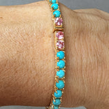 TURQUOISE GLOW – Tennisarmband – Sterlingsilber & Gold Vermeil