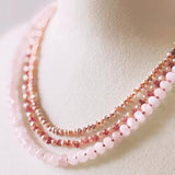 ROSE LIGHT – rose quartz necklace – 14 k gold