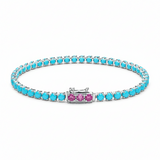 TURQUOISE GLOW – tennis bracelet – silver & vermeil