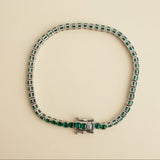 EMERALD GLOW – bracelet – Green Moissanite & Sterling Silver