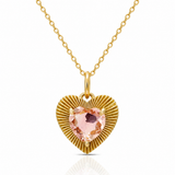 PFIRSICHTOURMALIN HERZ – Anhänger – 14 K Gold