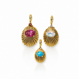 NATURAL ETHIOPIAN OPAL & DIAMOND – pendant – 14 K gold