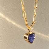 TANZANITE HEART — Natural Tanzanite & Diamonds — 18K Yellow Gold