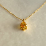 GOLDEN LIGHT – Yellow Sapphire & Diamond Pendant in 18 kt Gold