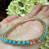 TURQUOISE GLOW – Tennisarmband – Sterlingsilber & Gold Vermeil