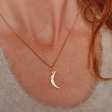 PINK SAPPHIRE MOON – Pendant in 14 Kt Gold