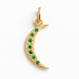 EMERALD MOON – Pendant in 14 Kt Gold with Natural Emeralds