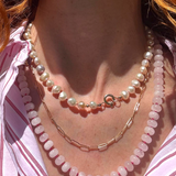 ROSE LIGHT – rose quartz necklace – 14 k gold
