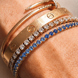 BLUE SAPPHIRE OMBRÉ – Tennis Bracelet – 14 k gold