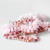 ROSE LIGHT – rose quartz necklace – 14 k gold