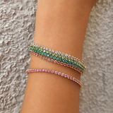 ALEXANDRITE & PINK SAPPHIRE – Tennis Bracelet – 14 k gold